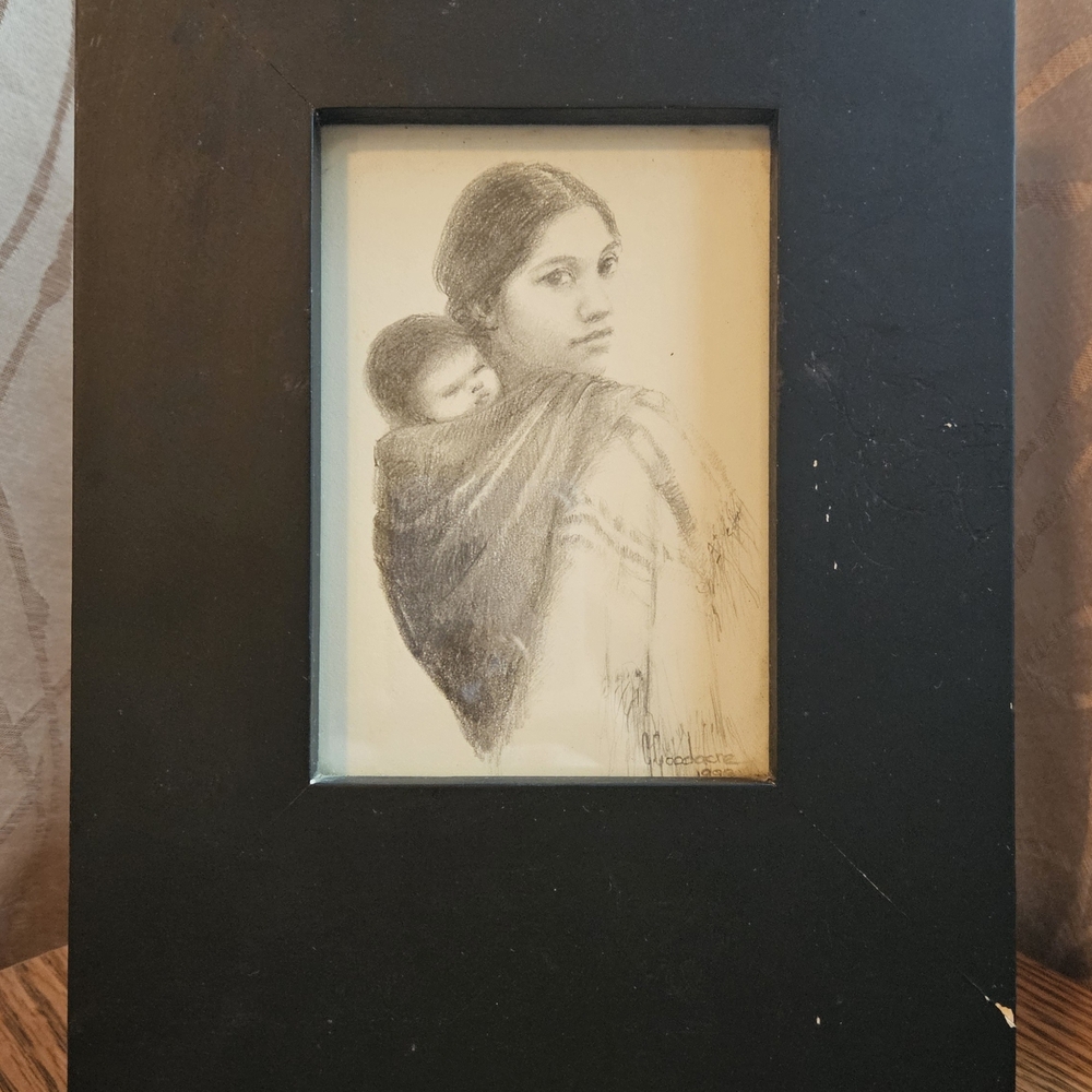 Frame Of Sacagawea Picture Signed By Glenna Goodacre